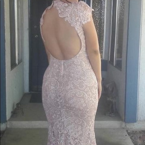 Lace pink prom/formal dress - Picture 2 of 8
